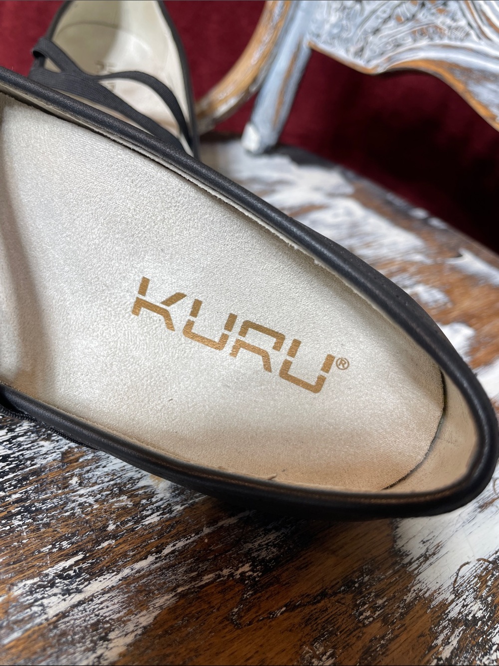 ❤️ KURU Quality Black Mary Jane Flats, Elastic Cross Straps, Comfortable Insoles - Picture 3 of 11